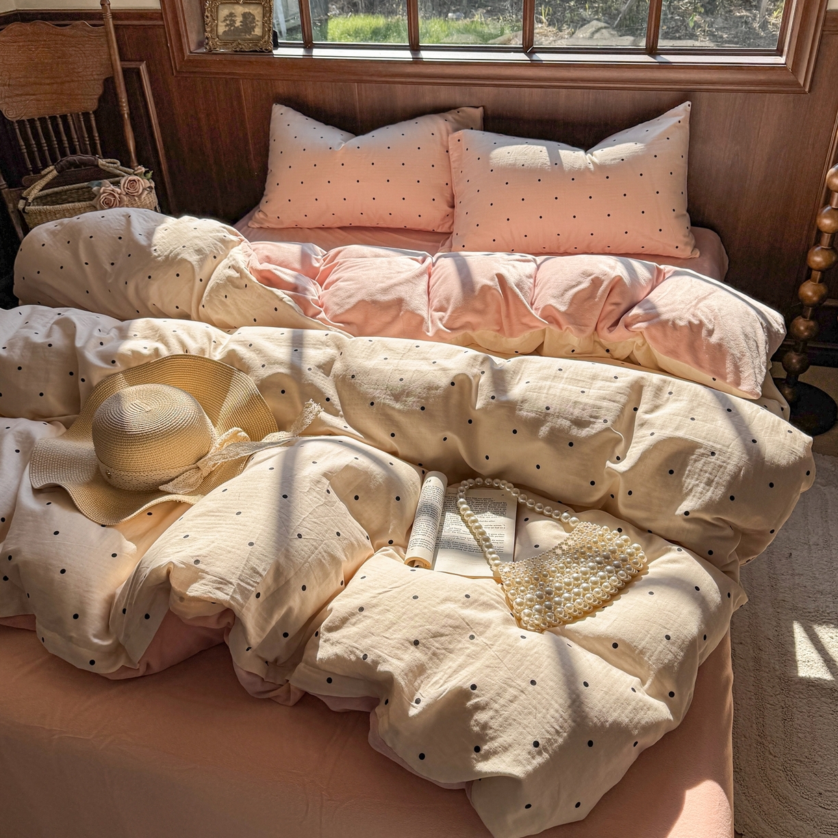 黛馨 2025秋冬新款棉加绒全棉双层纱宝宝绒工艺款花边四件套-基础款 赫本小姐-基础款