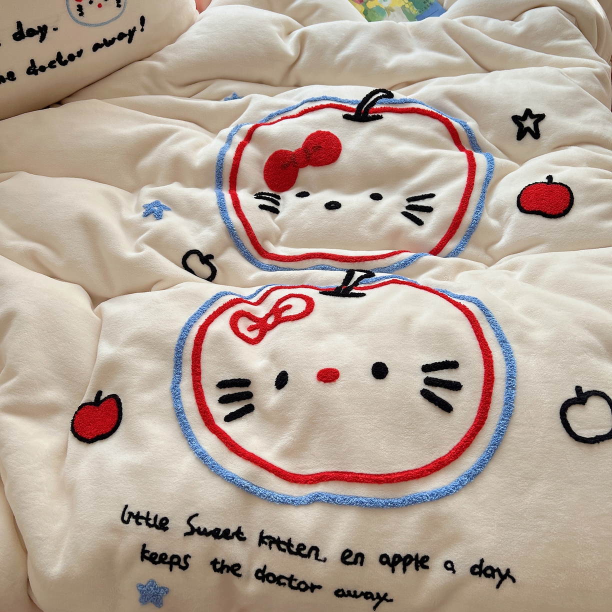 91家纺网 家纺一手货源 找家纺 （总）桃喜 2025新款猫咪毛巾绣四件套