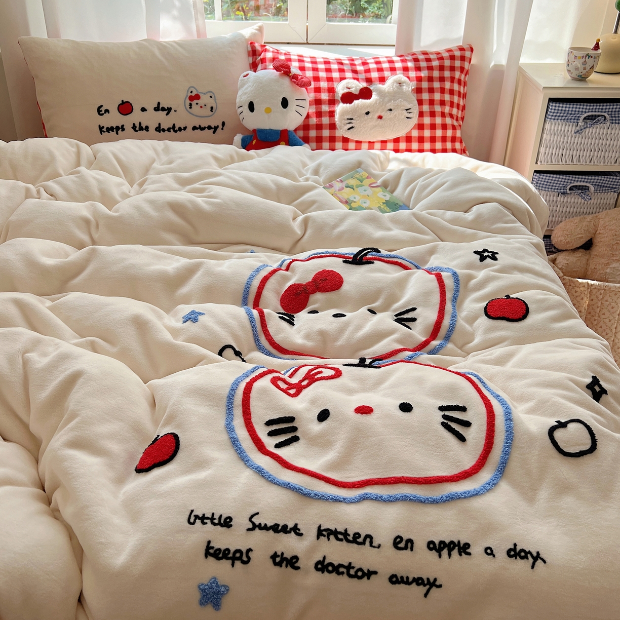 91家纺网 家纺一手货源 找家纺 （总）桃喜 2025新款猫咪毛巾绣四件套