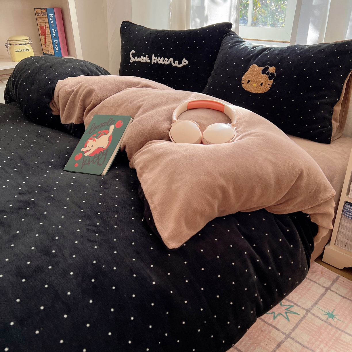 91家纺网 家纺一手货源 找家纺 桃喜 2025新款猫咪毛巾绣四件套 小香风猫猫