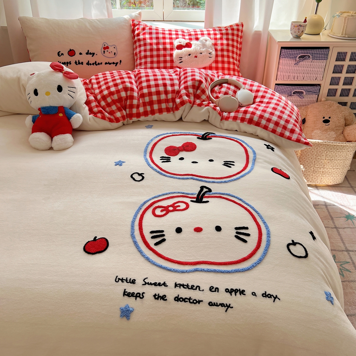 91家纺网 家纺一手货源 找家纺 （总）桃喜 2025新款猫咪毛巾绣四件套