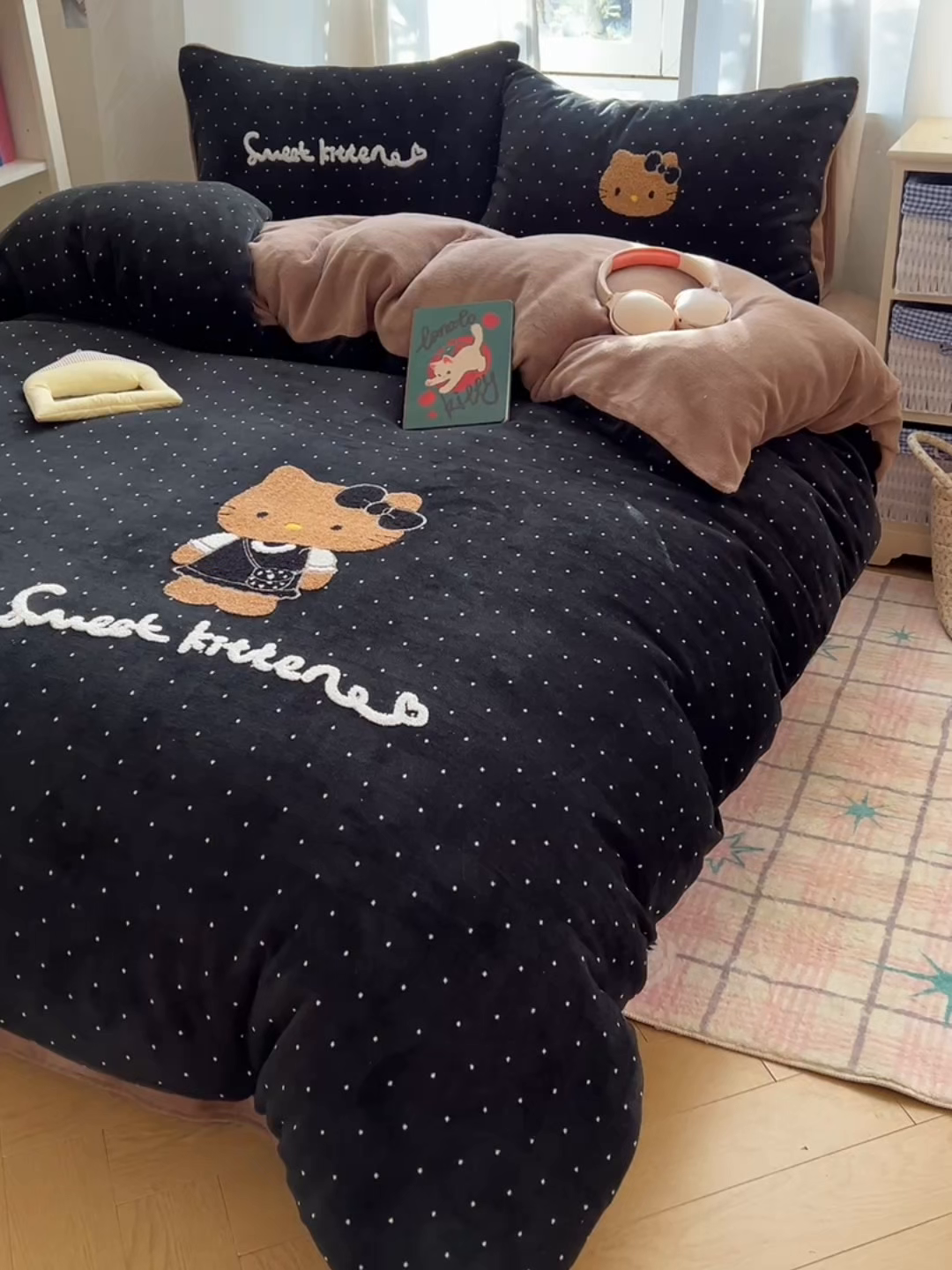 91家纺网 家纺一手货源 找家纺 桃喜 2025新款猫咪毛巾绣四件套 小香风猫猫