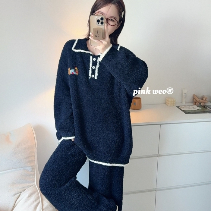 （总）妍景家居生活馆 2025新款软绵绵翻领腊肠狗睡衣