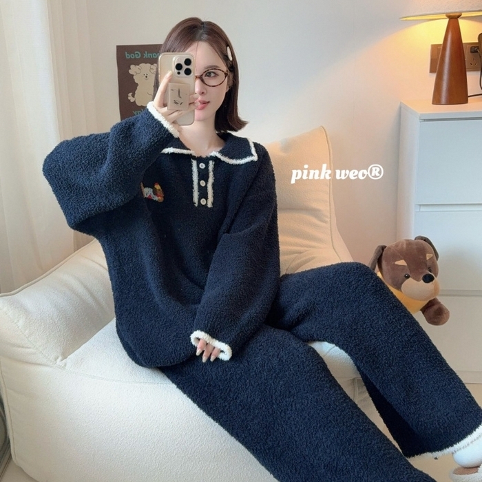 91家纺网 家纺一手货源 找家纺 （总）妍景家居生活馆 2025新款软绵绵翻领腊肠狗睡衣