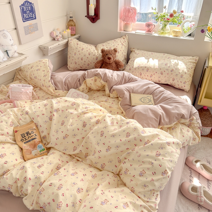 91家纺网 家纺一手货源 找家纺 （总）佳鸿家纺 2026新款【提供买家秀】110克高克重云朵棉四件套学生宿舍三件套床单款床笠款