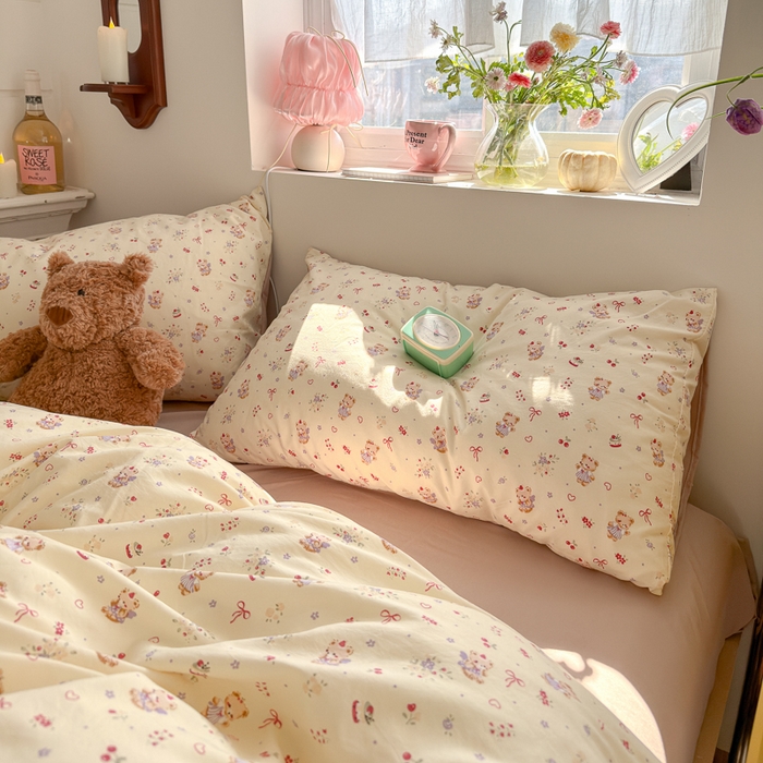 91家纺网 家纺一手货源 找家纺 佳鸿家纺 2026新款【提供买家秀】110克高克重云朵棉四件套学生宿舍三件套床单款床笠款 黄油童话