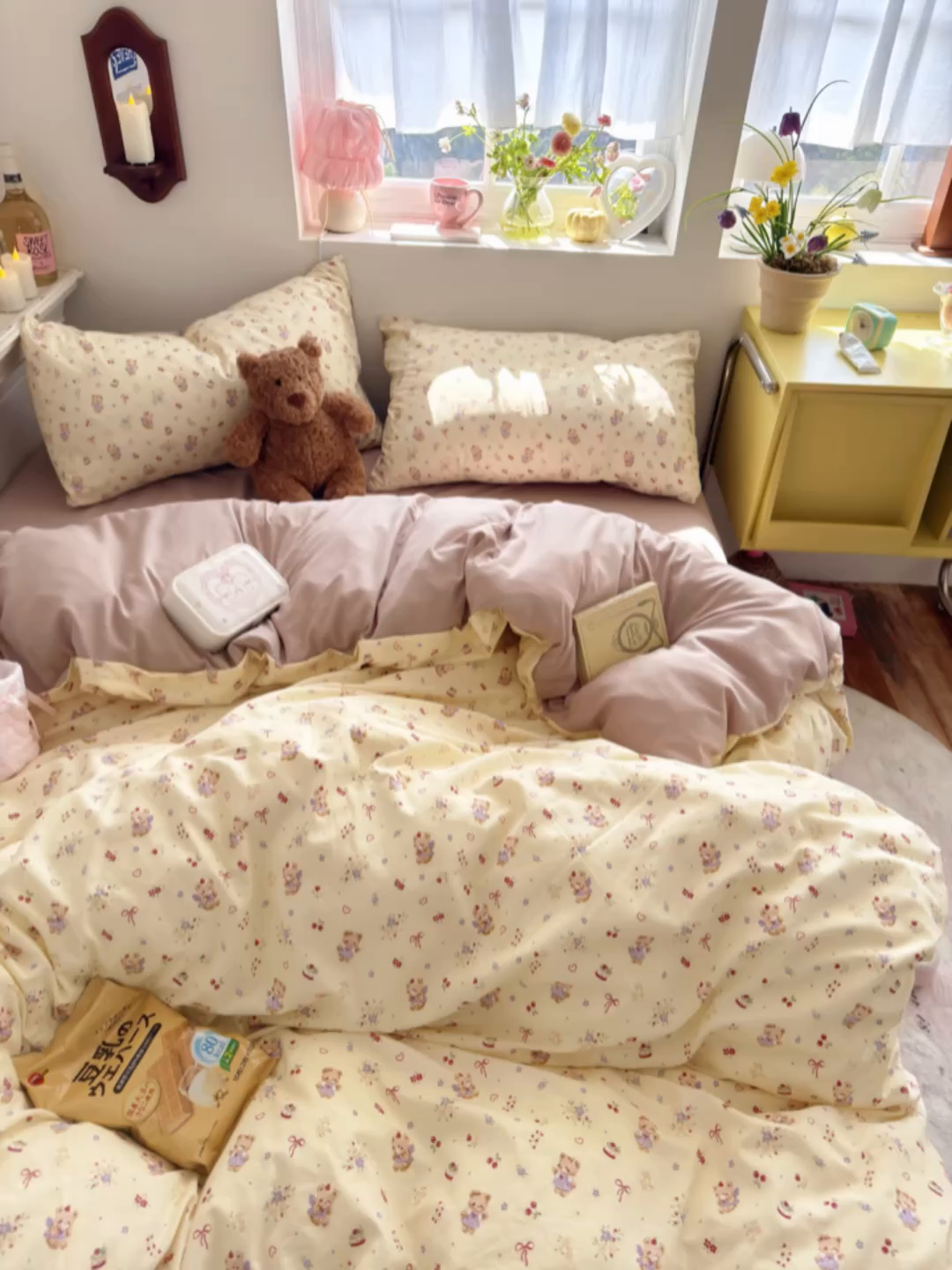 91家纺网 家纺一手货源 找家纺 佳鸿家纺 2026新款【提供买家秀】110克高克重云朵棉四件套学生宿舍三件套床单款床笠款 黄油童话