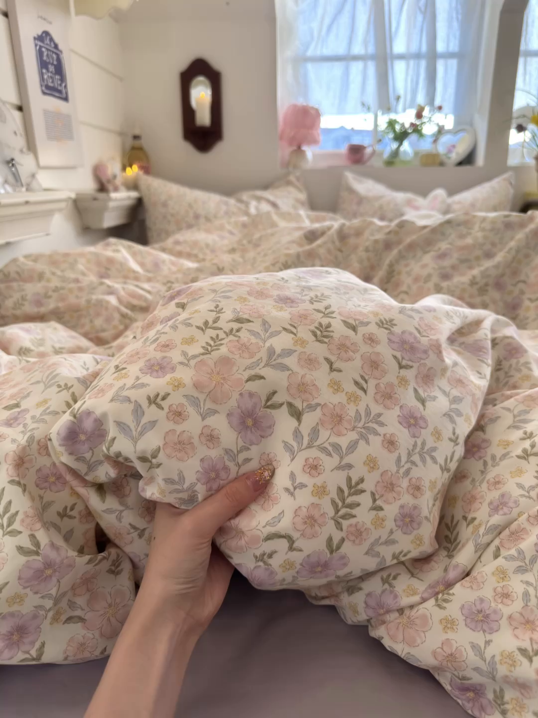 91家纺网 家纺一手货源 找家纺 佳鸿家纺 2026新款【提供买家秀】110克高克重云朵棉四件套学生宿舍三件套床单款床笠款 眠花小屿