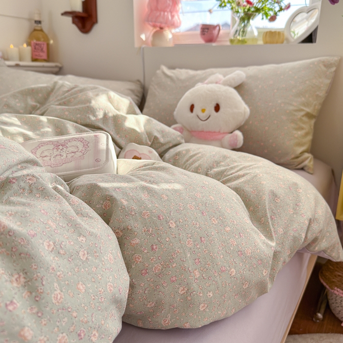 91家纺网 家纺一手货源 找家纺 佳鸿家纺 2026新款【提供买家秀】110克高克重云朵棉四件套学生宿舍三件套床单款床笠款 雾里春芽