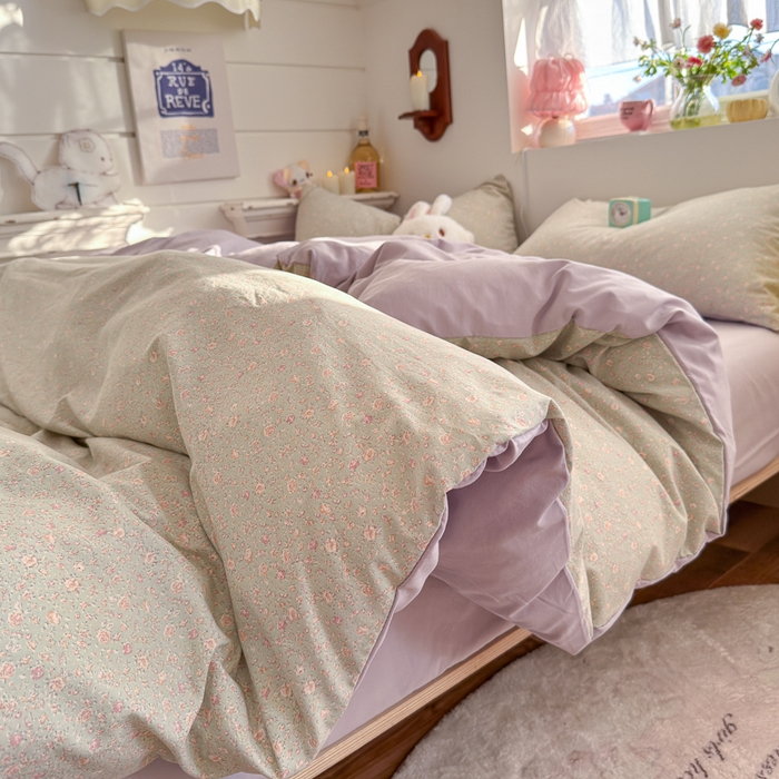 91家纺网 家纺一手货源 找家纺 佳鸿家纺 2026新款【提供买家秀】110克高克重云朵棉四件套学生宿舍三件套床单款床笠款 雾里春芽