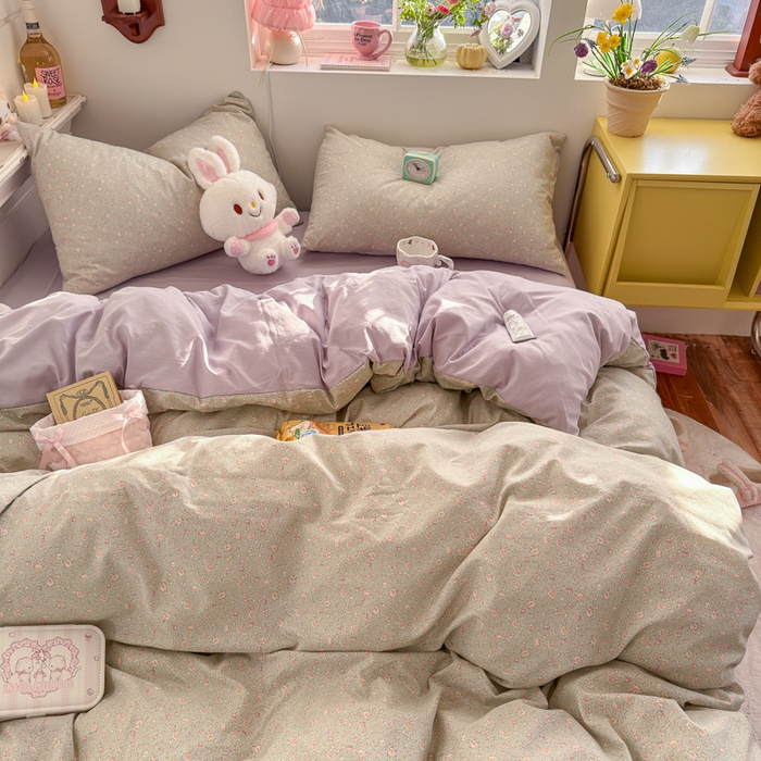 91家纺网 家纺一手货源 找家纺 佳鸿家纺 2026新款【提供买家秀】110克高克重云朵棉四件套学生宿舍三件套床单款床笠款 雾里春芽