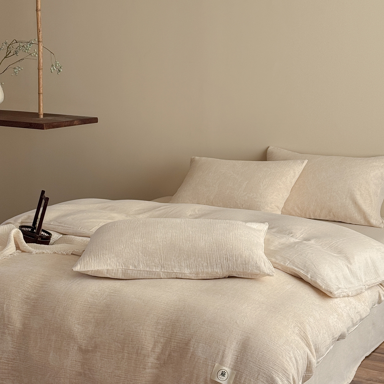 91家纺网 家纺一手货源 找家纺 （总）爱丽丝 2026新款色织提花棉麻四件套-如梦令基础款