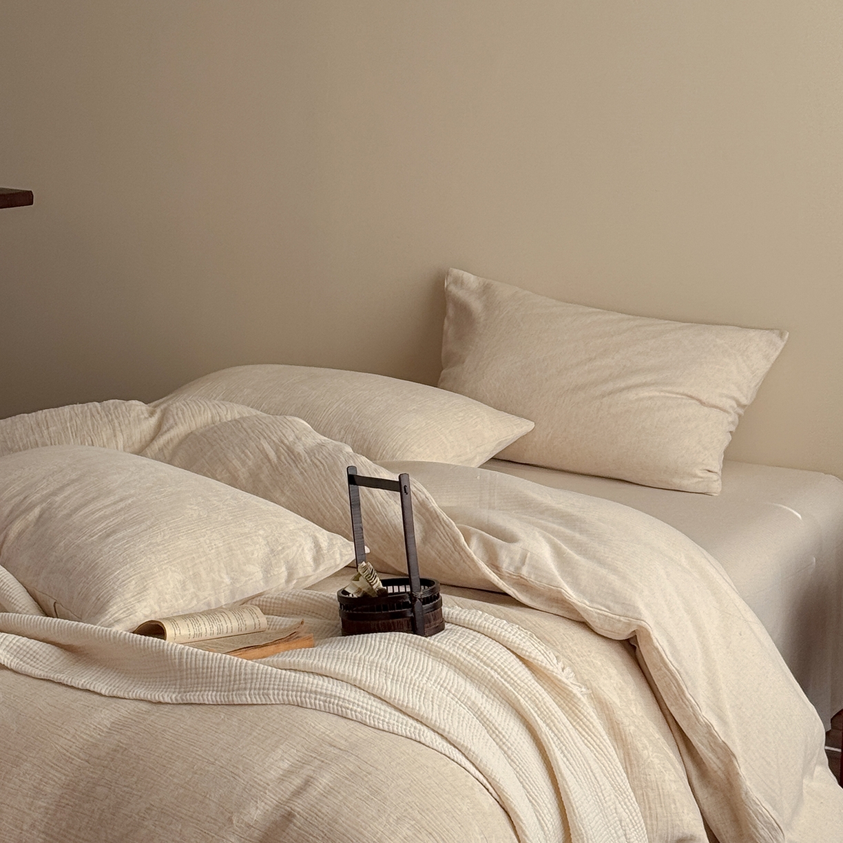 91家纺网 家纺一手货源 找家纺 （总）爱丽丝 2026新款色织提花棉麻四件套-如梦令基础款