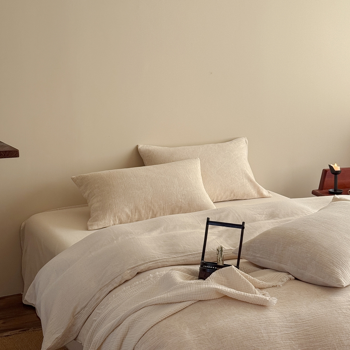 91家纺网 家纺一手货源 找家纺 （总）爱丽丝 2026新款色织提花棉麻四件套-如梦令基础款