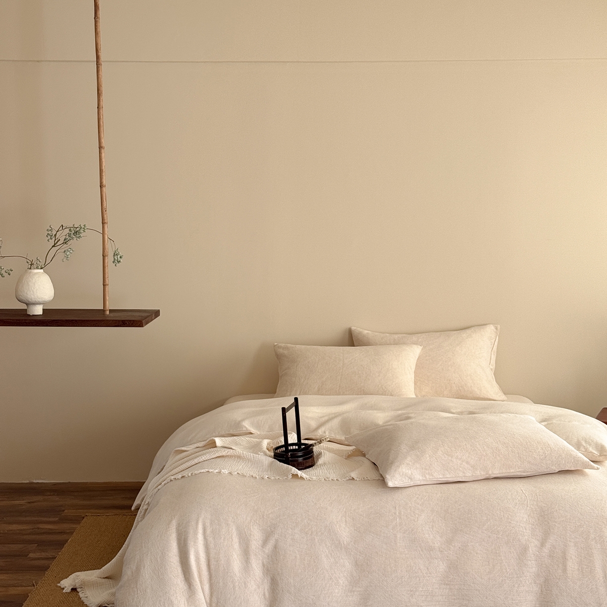 91家纺网 家纺一手货源 找家纺 （总）爱丽丝 2026新款色织提花棉麻四件套-鎏光基础款