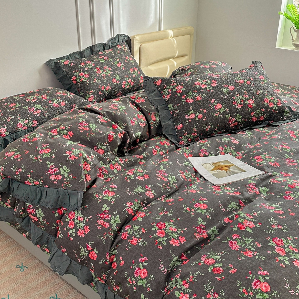 91家纺网 家纺一手货源 找家纺 暖居 2026年支持定制纯棉床盖三件套四件套大拼接床专用榻榻米农村大炕盖直角系列 中国美~包边款