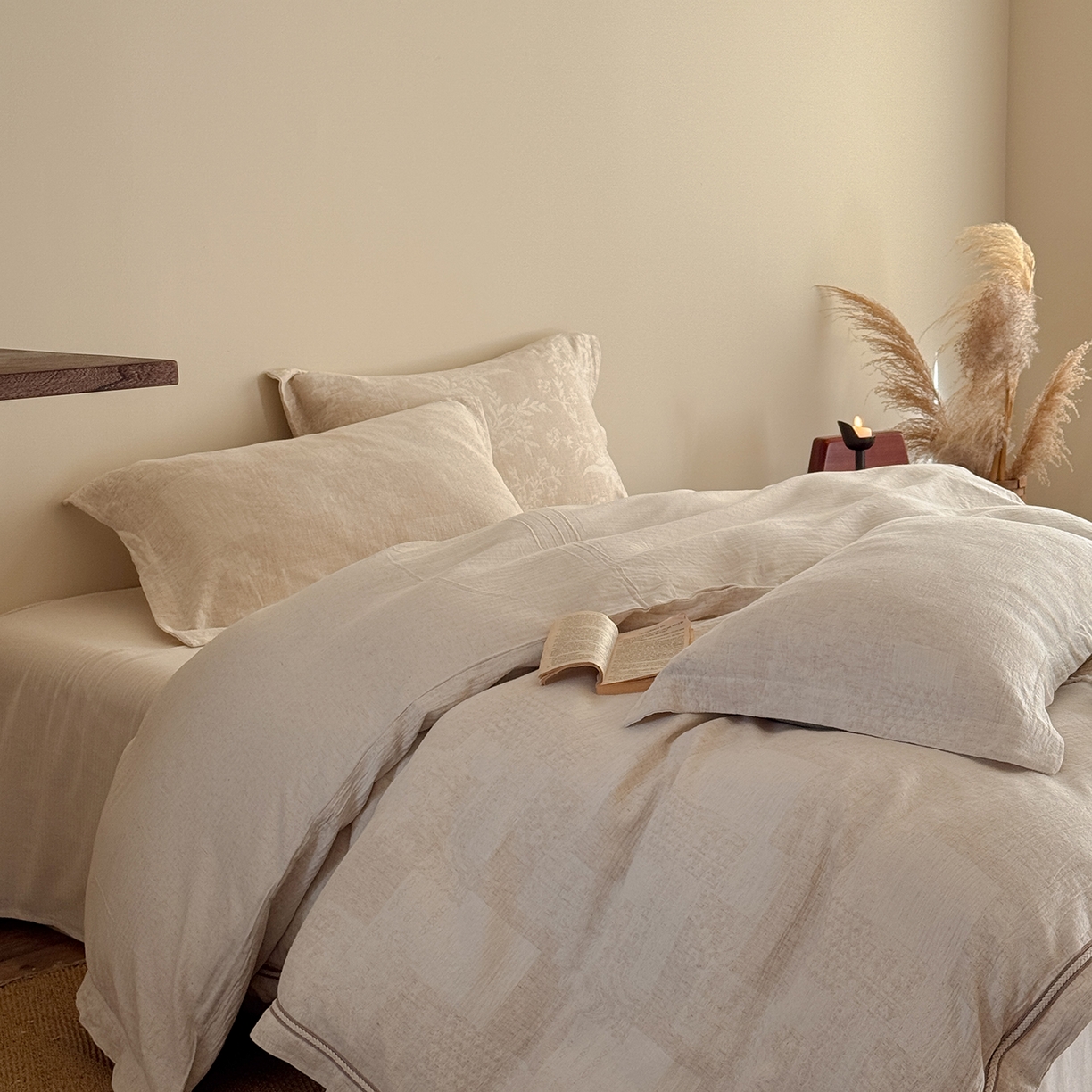 （总）爱丽丝 2026新款色织提花棉麻四件套-层次美学织带款