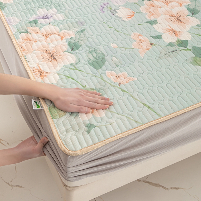 91家纺网 家纺一手货源 找家纺 （总）美丽折家纺2025年新款0.6厚床笠款乳胶凉席三件套