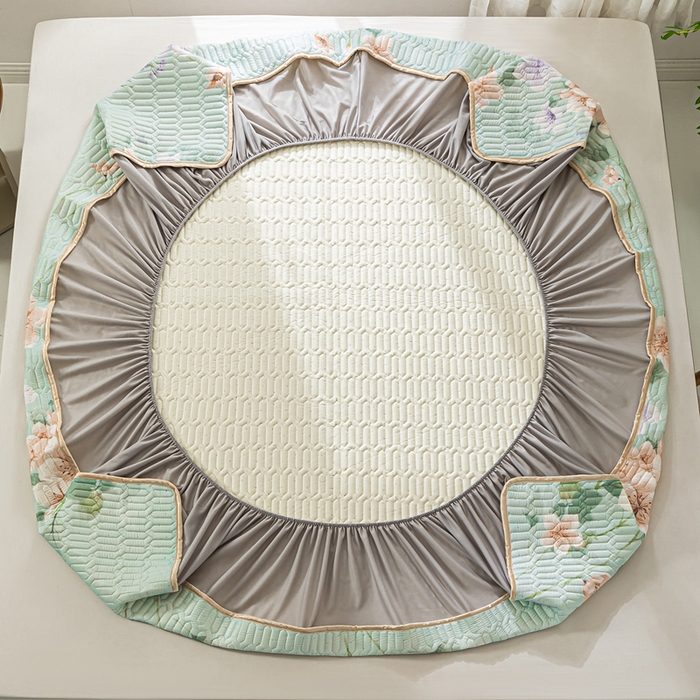 91家纺网 家纺一手货源 找家纺 （总）美丽折家纺2025年新款0.6厚床笠款乳胶凉席三件套