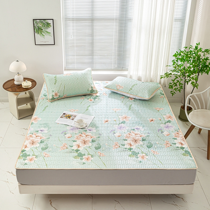 91家纺网 家纺一手货源 找家纺 （总）美丽折家纺2025年新款0.6厚床笠款乳胶凉席三件套