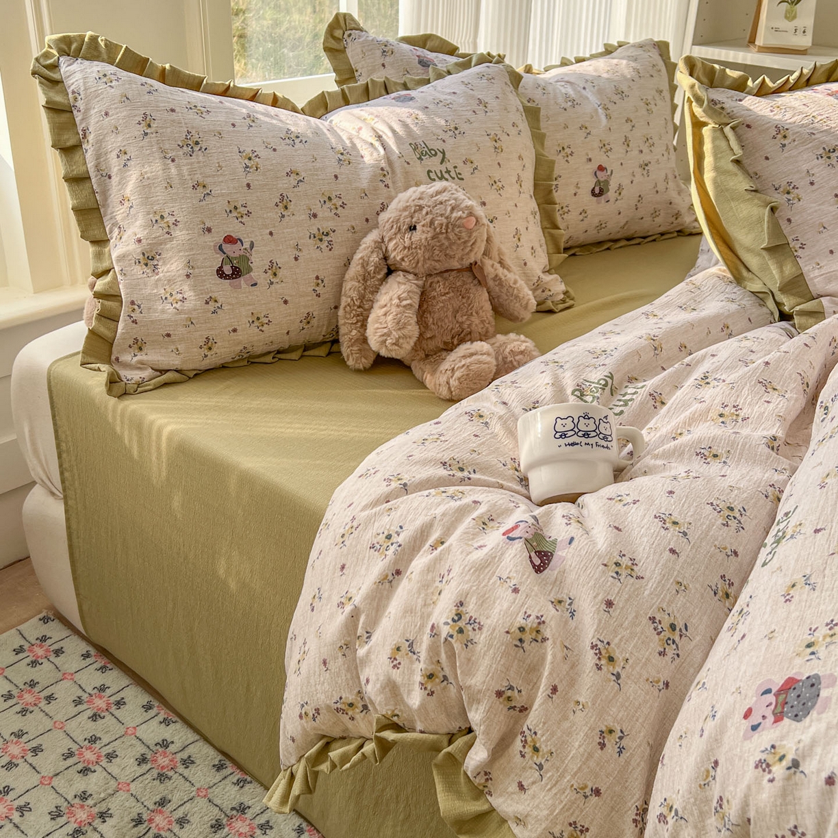 91家纺网 家纺一手货源 找家纺 （总）亨通家纺 2026新款亲肤棉花边四件套