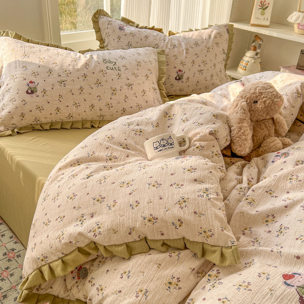 91家纺网 家纺一手货源 找家纺 （总）亨通家纺 2026新款亲肤棉花边四件套