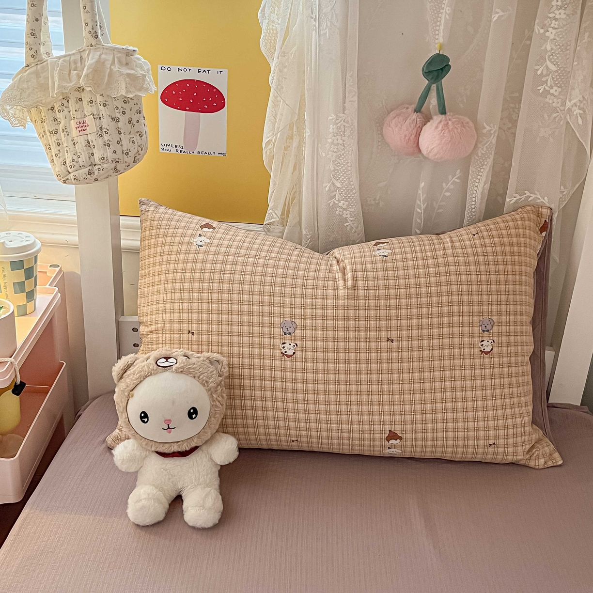 91家纺网 家纺一手货源 找家纺 佳鸿家纺 2025新款卡通云感双层纱宿舍床单三件套居家四件套床单被套床笠款（提供买家秀） 萌宠咖