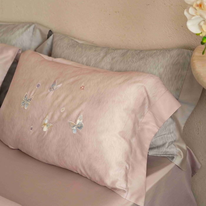 91家纺网 家纺一手货源 找家纺 黛舒家居 2026新款80s兰精天丝棉四件套-蝴蝶 花舞蝶梦-粉