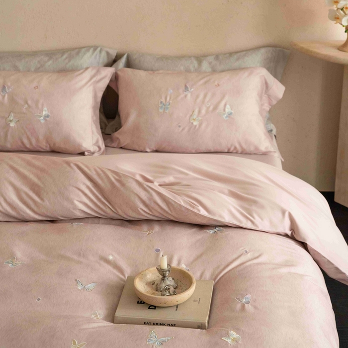 91家纺网 家纺一手货源 找家纺 （总）黛舒家居 2026新款80s兰精天丝棉四件套-蝴蝶 （商品控价：不得低于以下价格！！ 线上最低控价（基础价）：430/450）