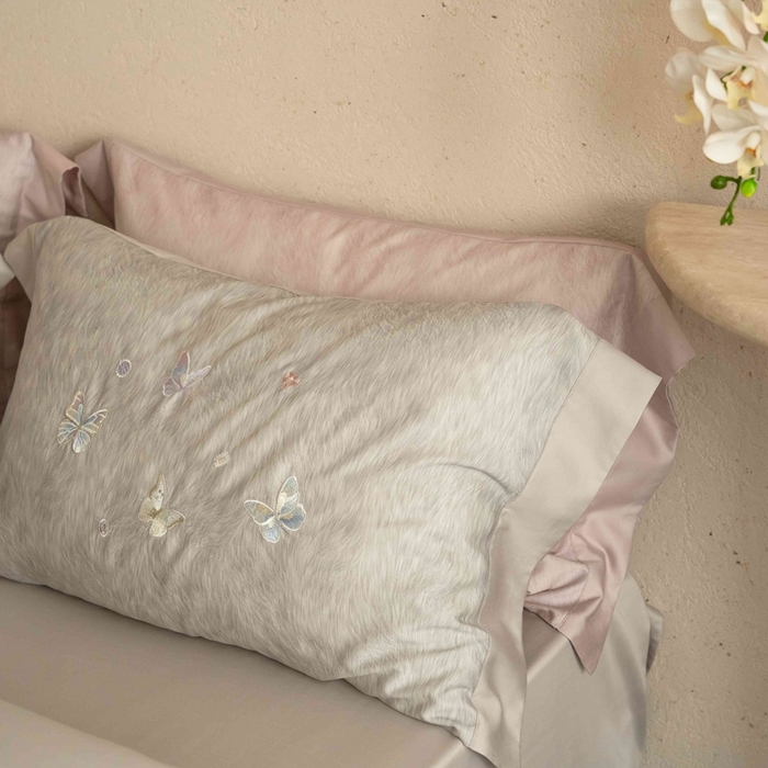 91家纺网 家纺一手货源 找家纺 黛舒家居 2026新款80s兰精天丝棉四件套-蝴蝶 花舞蝶梦-灰