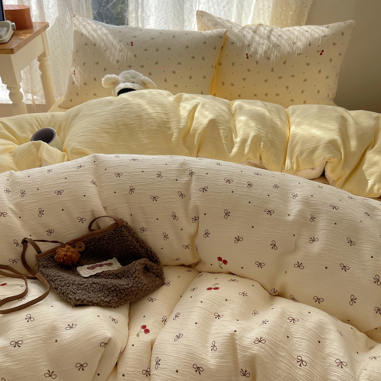 91家纺网 家纺一手货源 找家纺 （总）澜妃 2025新款甄选三层纱印花四件套系列