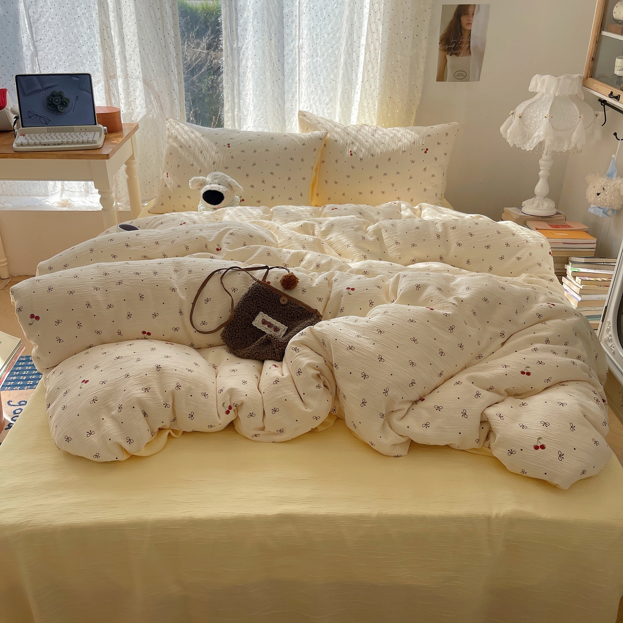 91家纺网 家纺一手货源 找家纺 （总）澜妃 2025新款甄选三层纱印花四件套系列