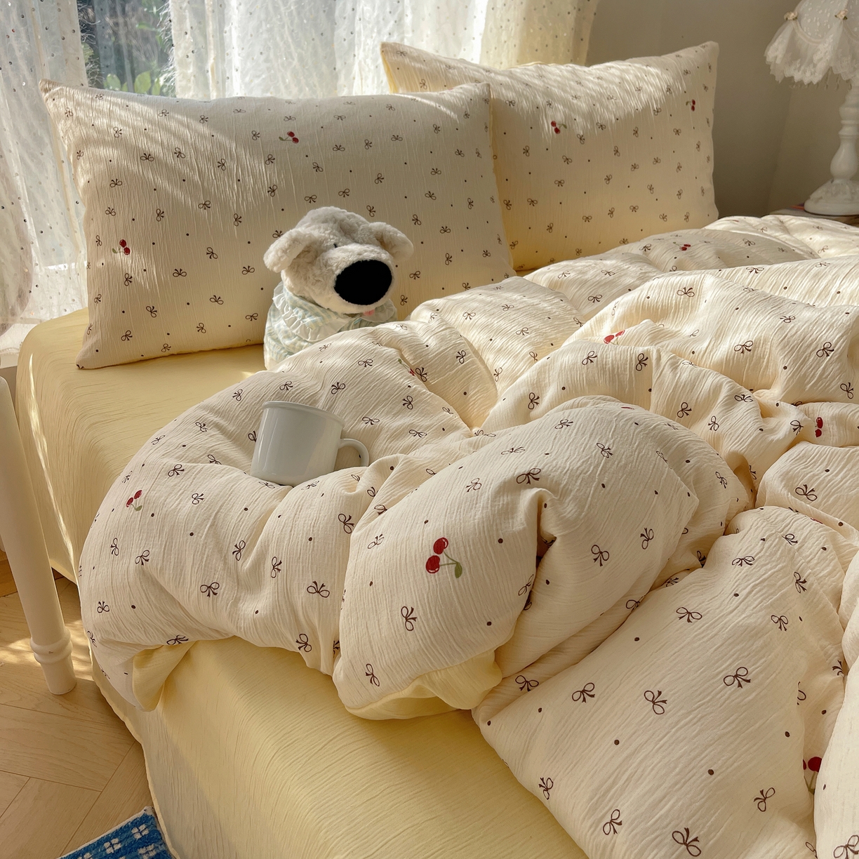 91家纺网 家纺一手货源 找家纺 （总）澜妃 2025新款甄选三层纱印花四件套系列