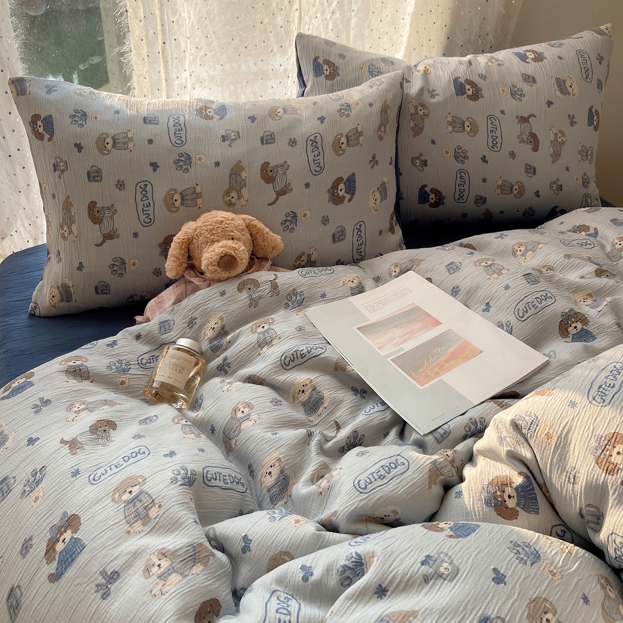 91家纺网 家纺一手货源 找家纺 澜妃 2025新款甄选三层纱印花四件套系列 复古修狗