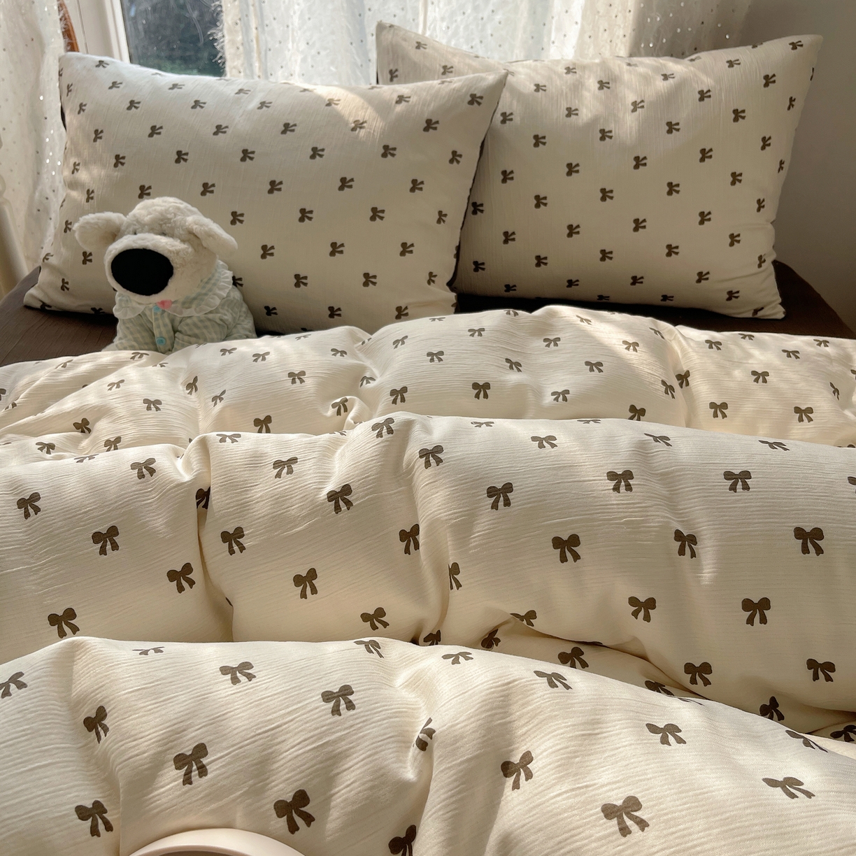 91家纺网 家纺一手货源 找家纺 澜妃 2025新款甄选三层纱印花四件套系列 碱水结