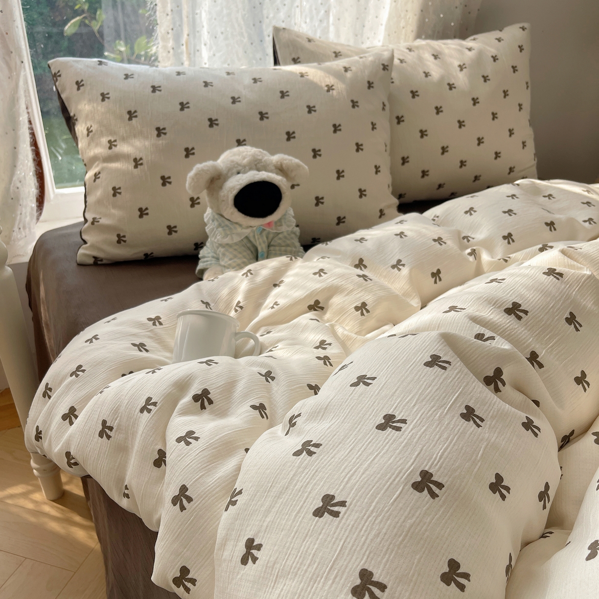 91家纺网 家纺一手货源 找家纺 澜妃 2025新款甄选三层纱印花四件套系列 碱水结