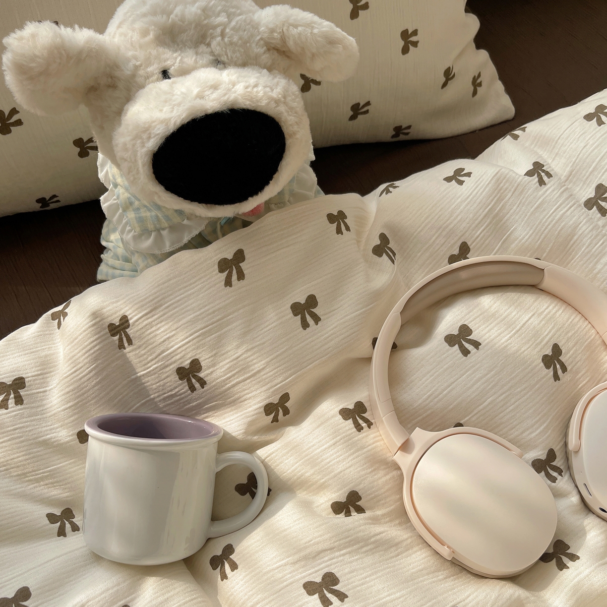 91家纺网 家纺一手货源 找家纺 澜妃 2025新款甄选三层纱印花四件套系列 碱水结