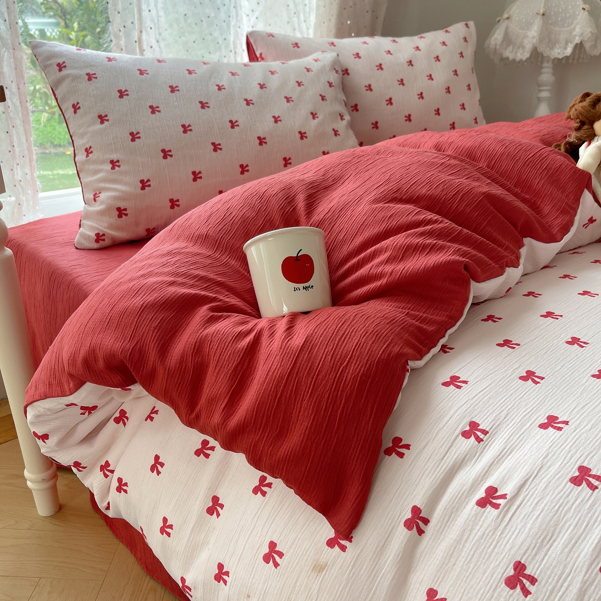 91家纺网 家纺一手货源 找家纺 澜妃 2025新款甄选三层纱印花四件套系列 莓果结