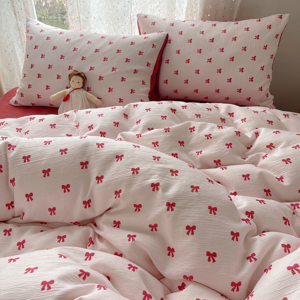 91家纺网 家纺一手货源 找家纺 澜妃 2025新款甄选三层纱印花四件套系列 莓果结