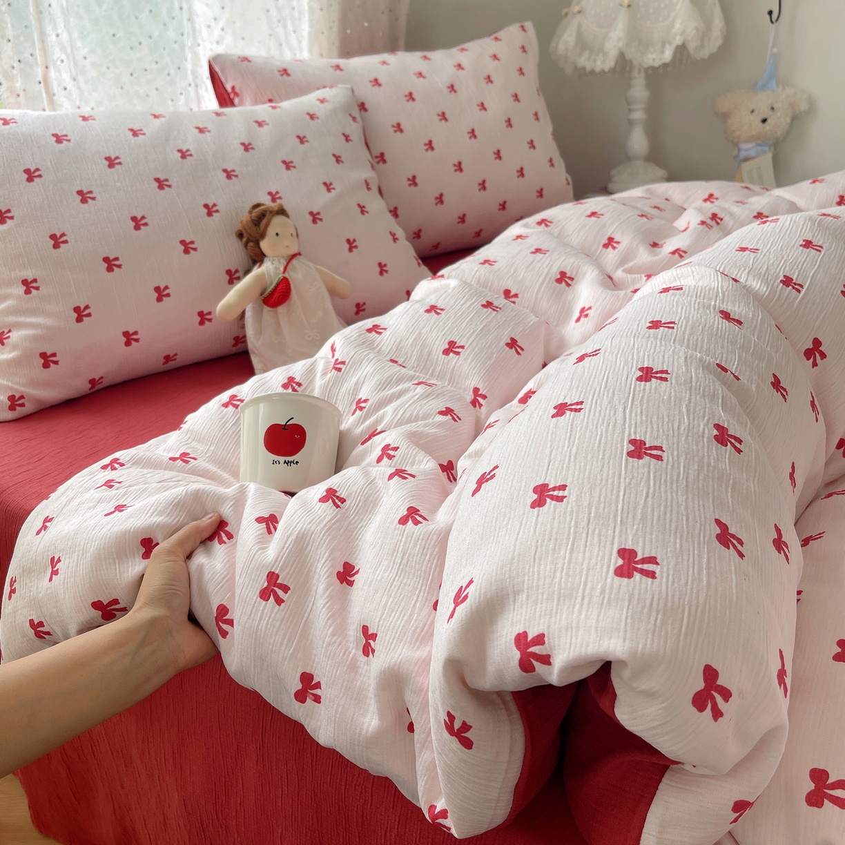 91家纺网 家纺一手货源 找家纺 澜妃 2025新款甄选三层纱印花四件套系列 莓果结