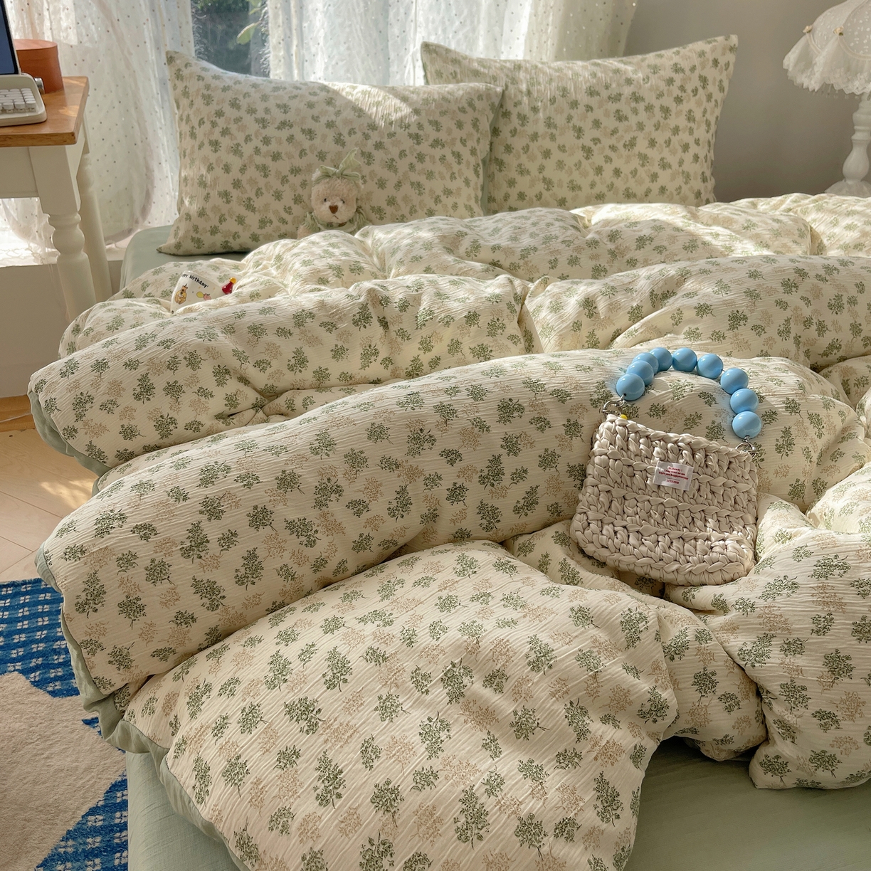 91家纺网 家纺一手货源 找家纺 澜妃 2025新款甄选三层纱印花四件套系列 沐风