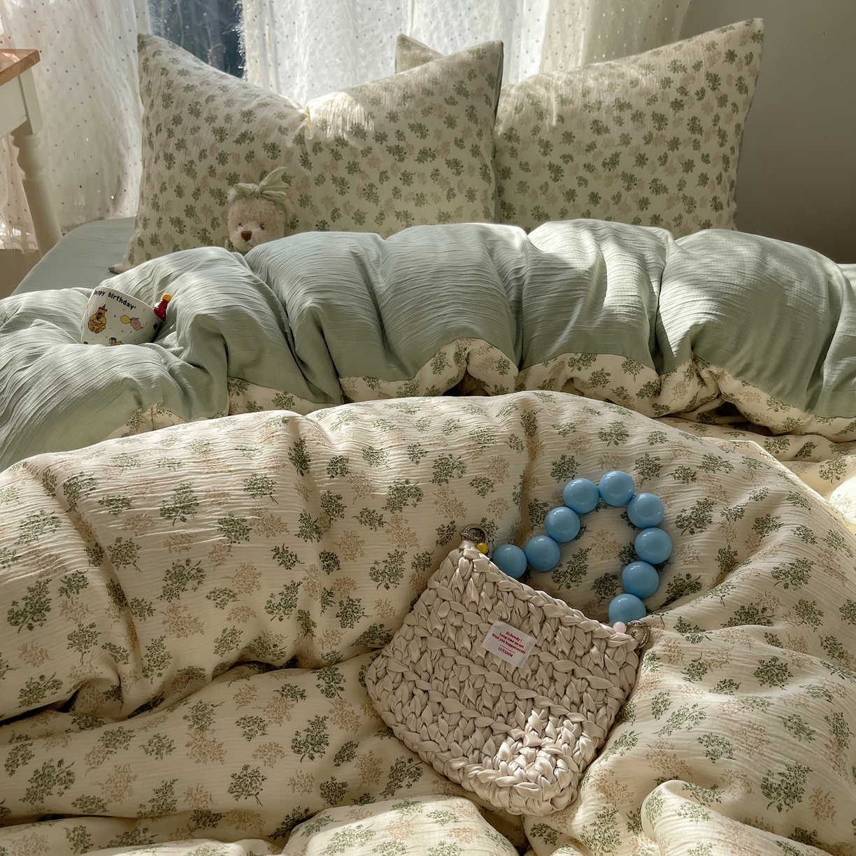 91家纺网 家纺一手货源 找家纺 澜妃 2025新款甄选三层纱印花四件套系列 沐风