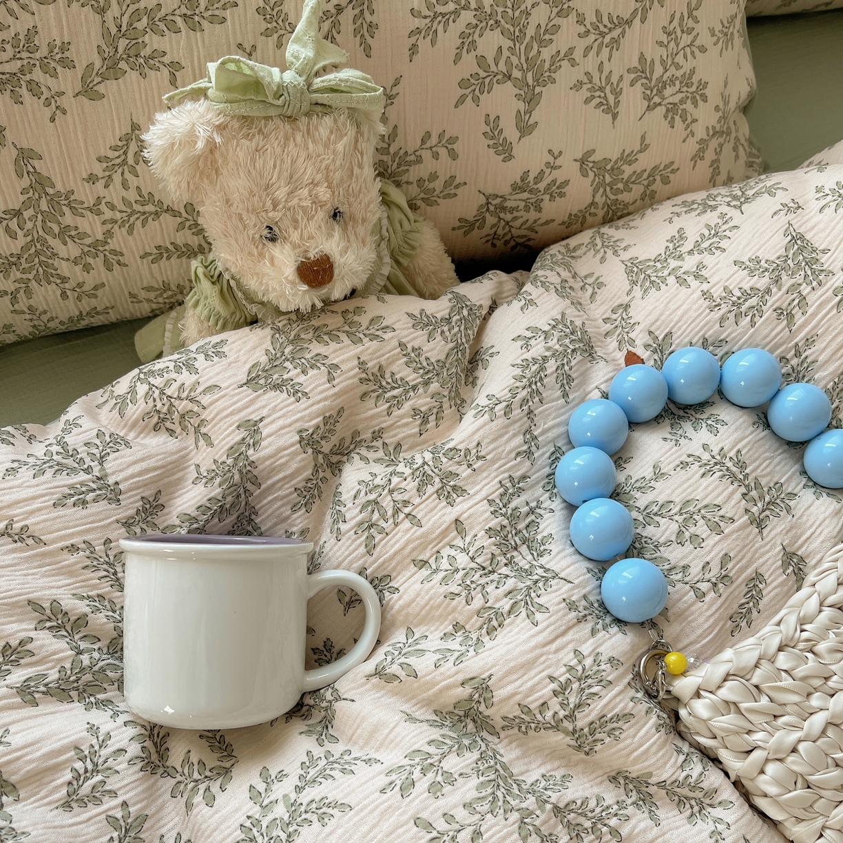 91家纺网 家纺一手货源 找家纺 澜妃 2025新款甄选三层纱印花四件套系列 秋月梨