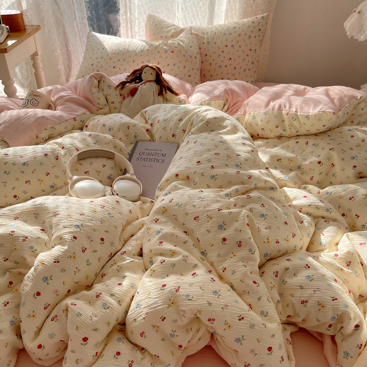 91家纺网 家纺一手货源 找家纺 澜妃 2025新款甄选三层纱印花四件套系列 小花点点