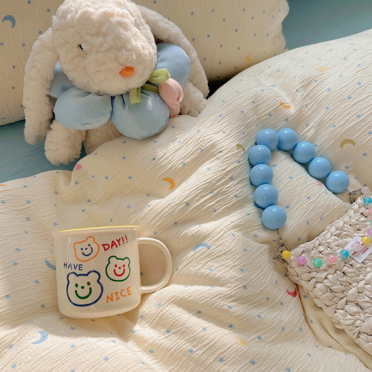 91家纺网 家纺一手货源 找家纺 澜妃 2025新款甄选三层纱印花四件套系列 星月天空