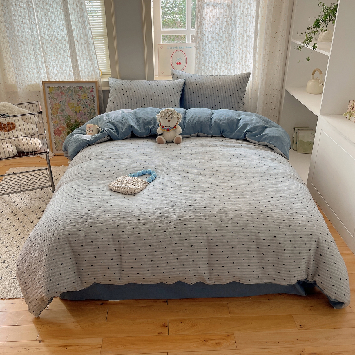 91家纺网 家纺一手货源 找家纺 澜妃 2025新款甄选三层纱印花四件套系列 雨爱