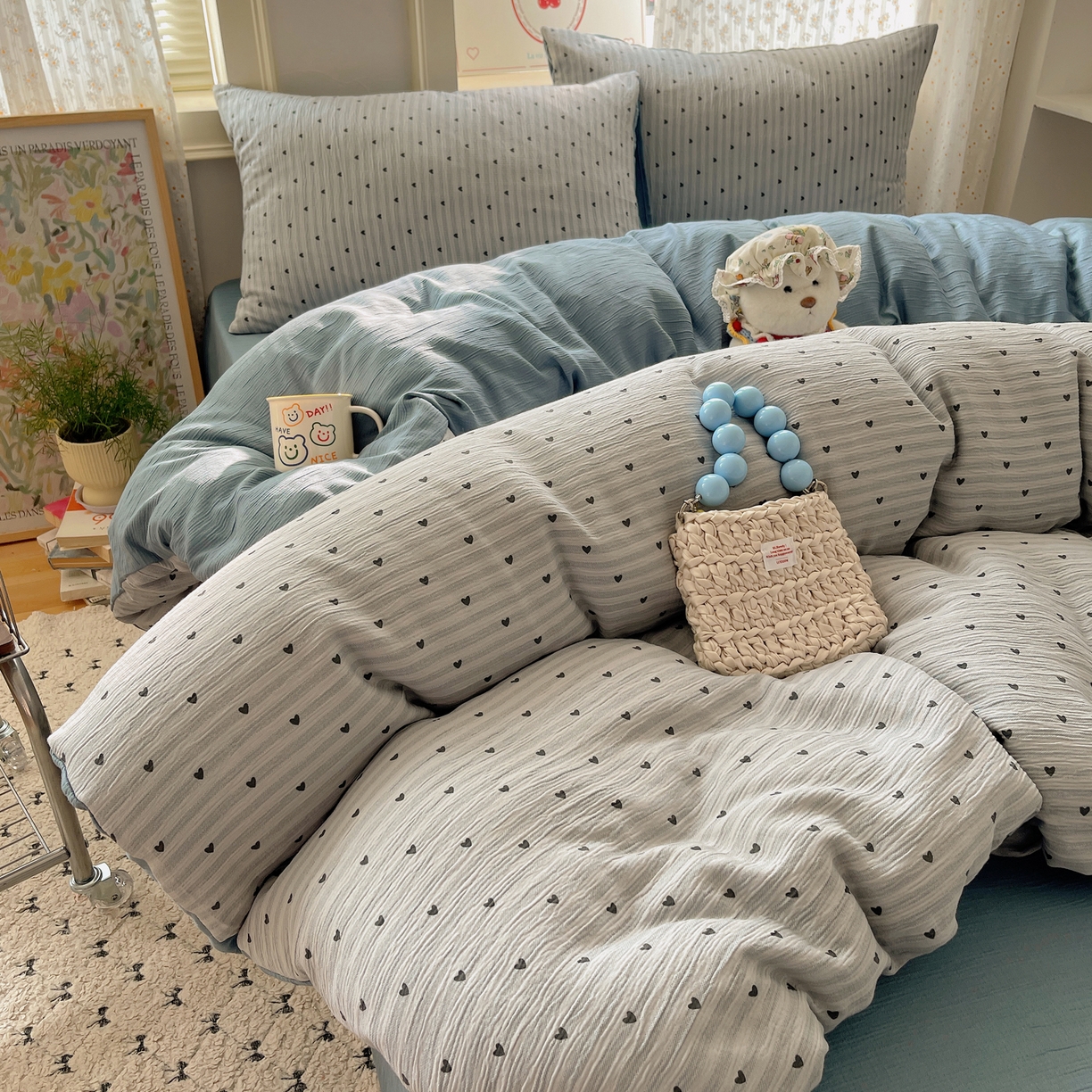 91家纺网 家纺一手货源 找家纺 澜妃 2025新款甄选三层纱印花四件套系列 雨爱