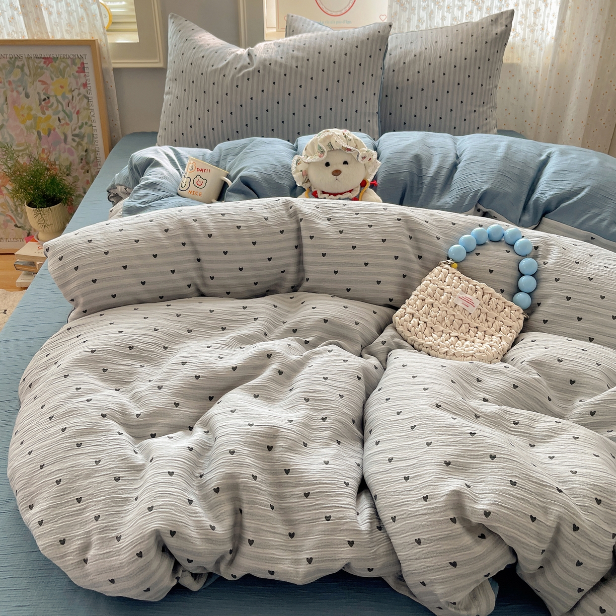 91家纺网 家纺一手货源 找家纺 澜妃 2025新款甄选三层纱印花四件套系列 雨爱