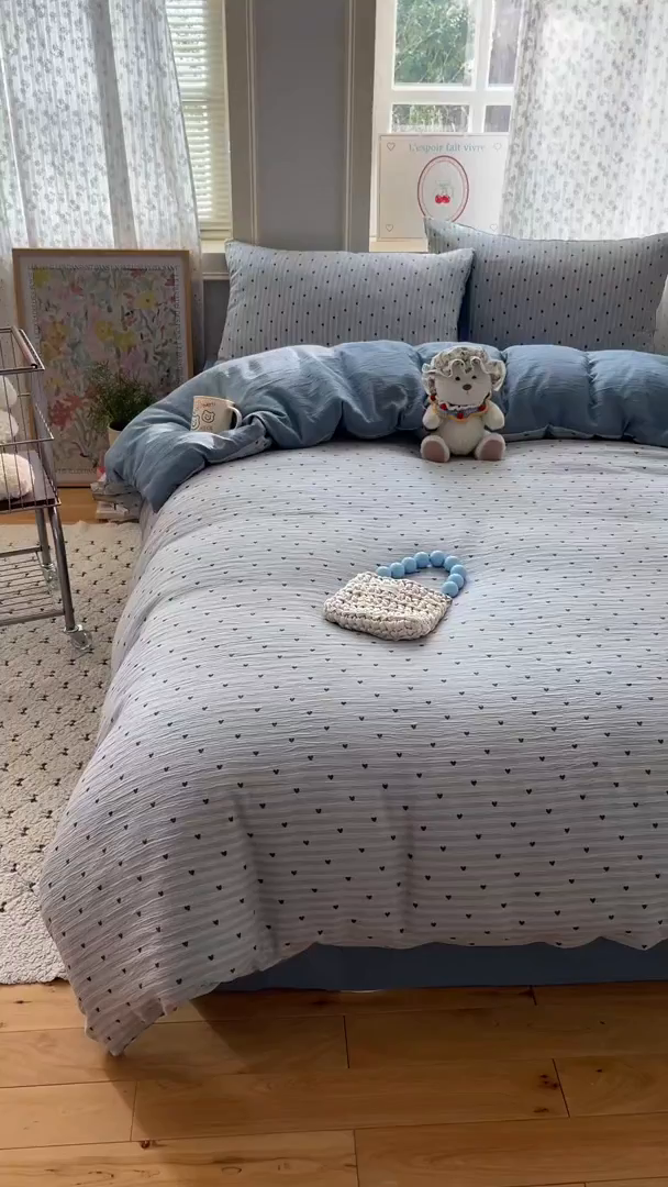 91家纺网 家纺一手货源 找家纺 澜妃 2025新款甄选三层纱印花四件套系列 雨爱