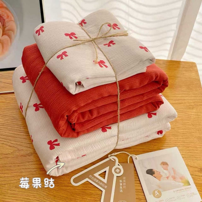 91家纺网 家纺一手货源 找家纺 澜妃 2025新款甄选三层纱印花四件套系列 莓果结